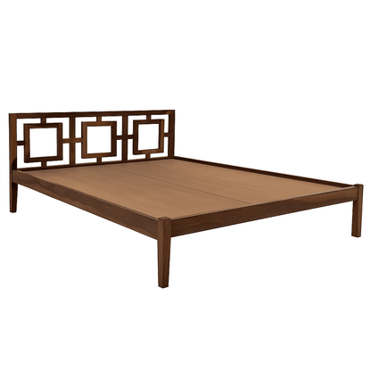Gorry solid wood King size walnut finish bedFerrowoods