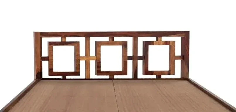 Gorry solid wood queen size bed walnut finish - Ferrowoods