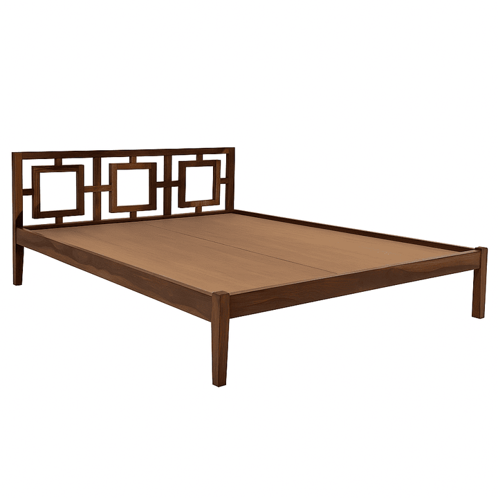 Gorry solid wood King size walnut finish bed My Store