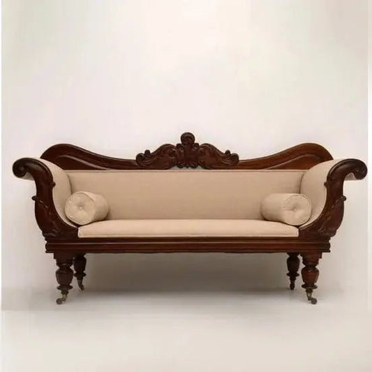 GRABO SOLID WOOD COUCHES IN MAHOGANY FINISH -
