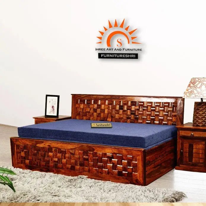 Premium Solid Wood Sofa Bed with Handcrafted Panel Design -