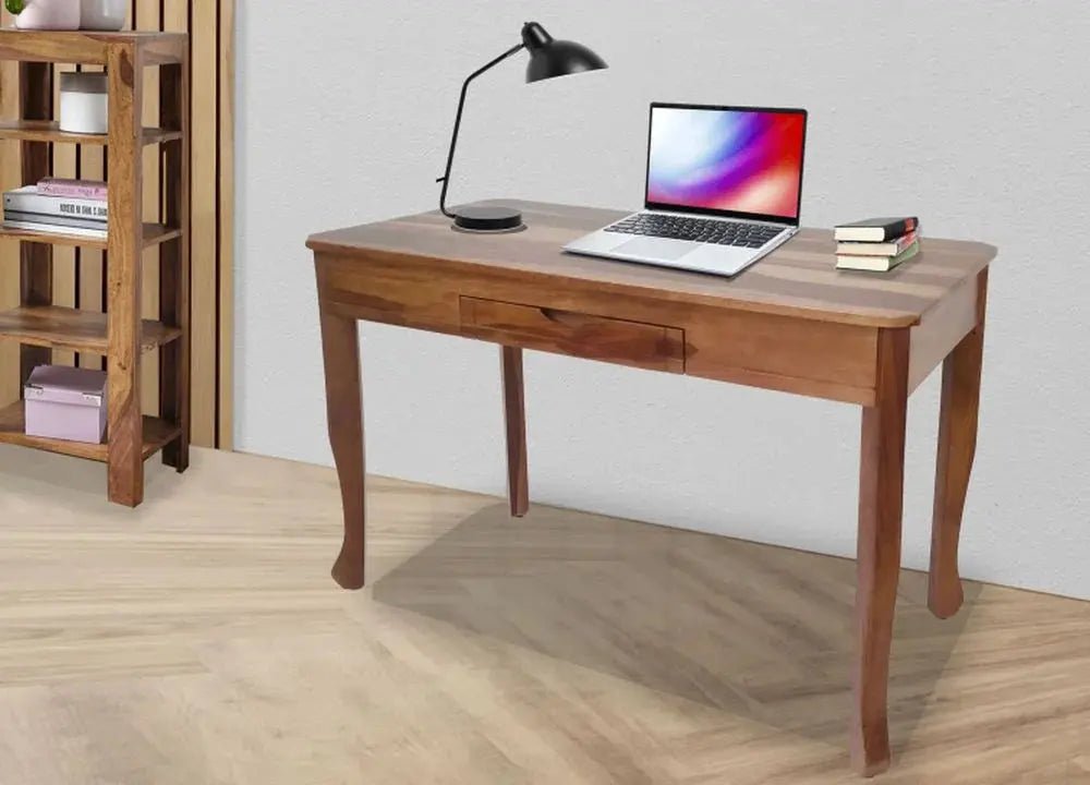 HERY SOLID WOOD STUDY TABLE IN WALNUT FINISHFerrowoods