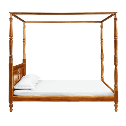 HRAY SOLID WOOD POSTER BED IN HONEY FINISHFerrowoods