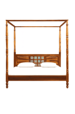 HRAY SOLID WOOD POSTER BED IN HONEY FINISH My Store