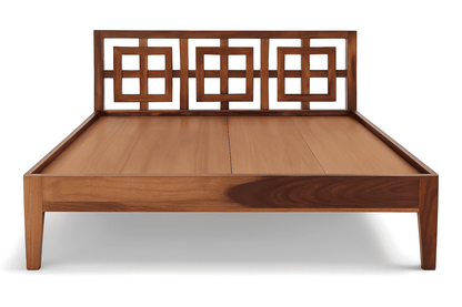indy solid wood queen size bed walnut finishqueen size bedFerrowoods