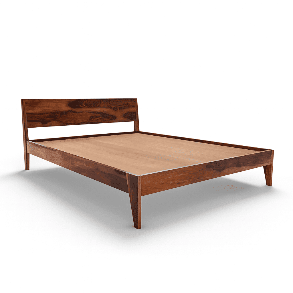 Jawa solid wood queen size bed walnut finishFerrowoods