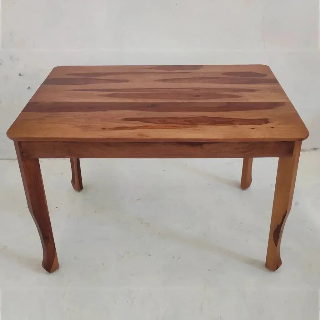 JOLLY SOLID WOOD RECTANGLE DINING TABLE IN WALNUT FINISH - Ferrowoods