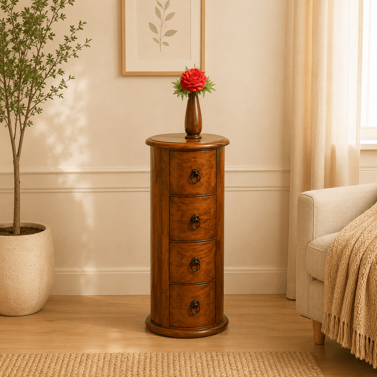 josh chest of drawer in honey oak finish 