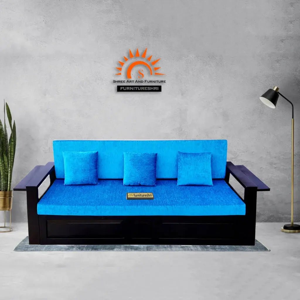 KEMO SOLID WOOD SOFA CUM BED WITH STORAGESOFA CUM BEDFerrowoods