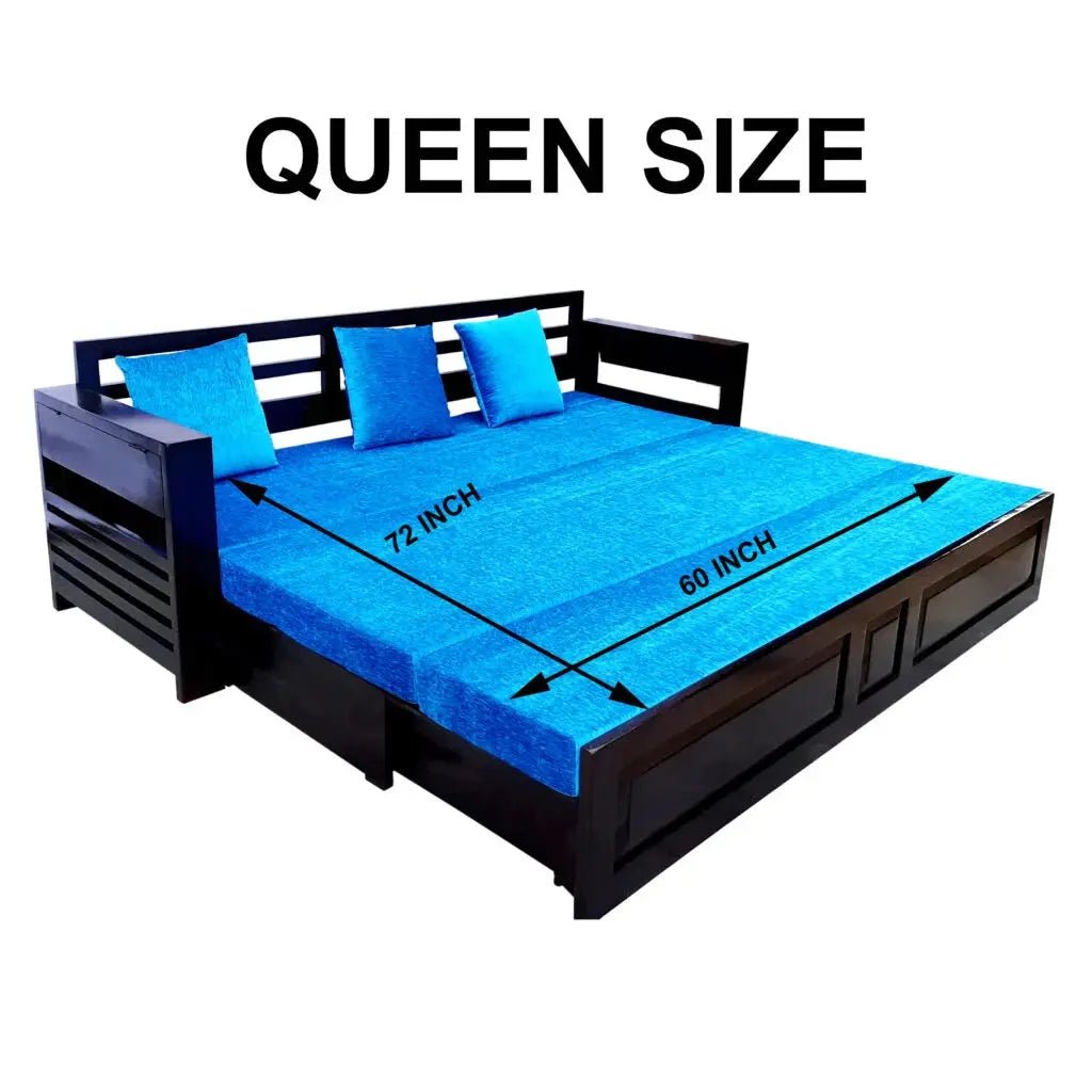 KEMO SOLID WOOD SOFA CUM BED WITH STORAGESOFA CUM BEDFerrowoods