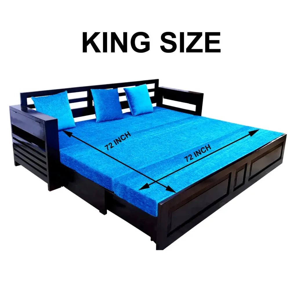 KEMO SOLID WOOD SOFA CUM BED WITH STORAGESOFA CUM BEDFerrowoods