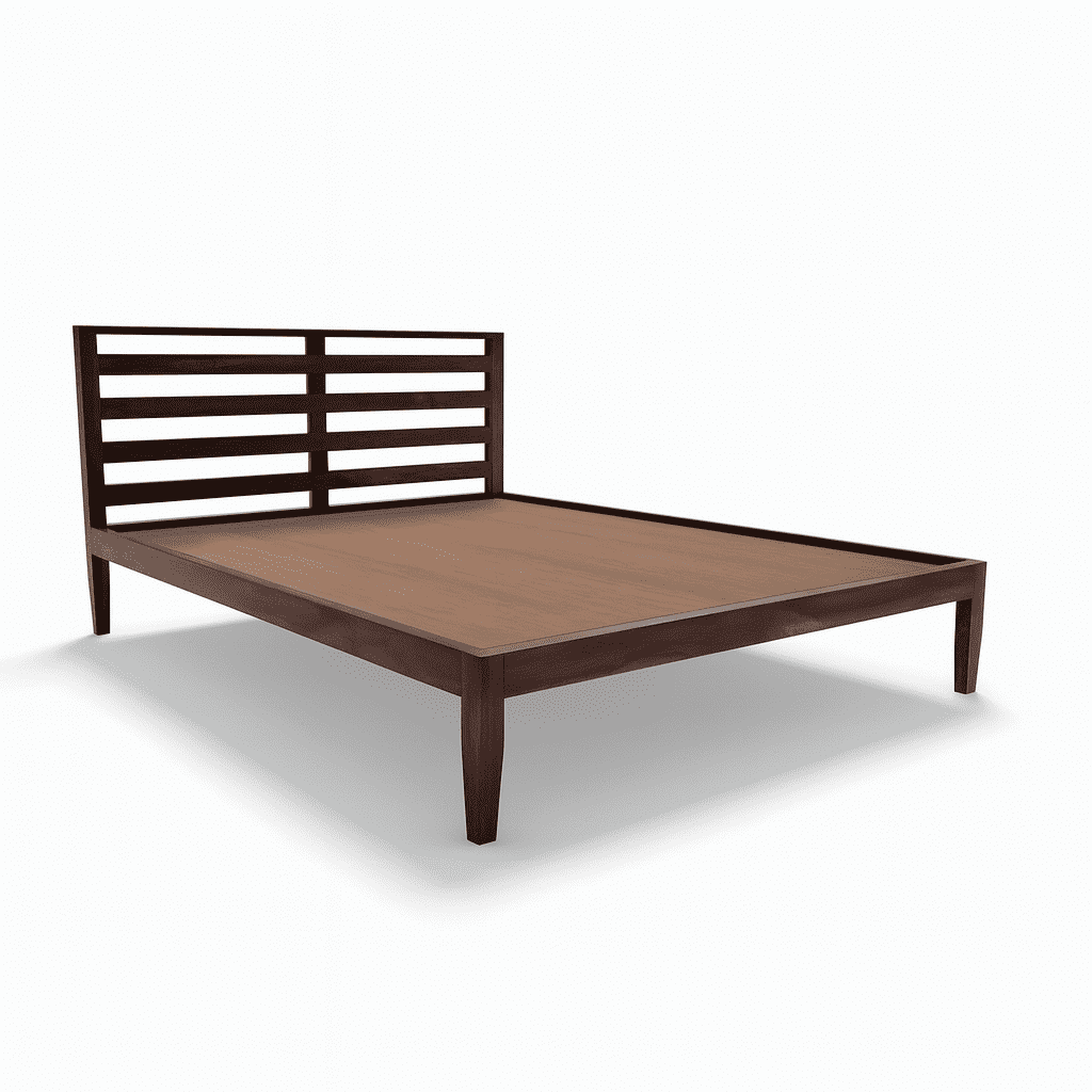 Kith Solid Wood Queen Size Bed Walnut Finishqueen size bedFerrowoods