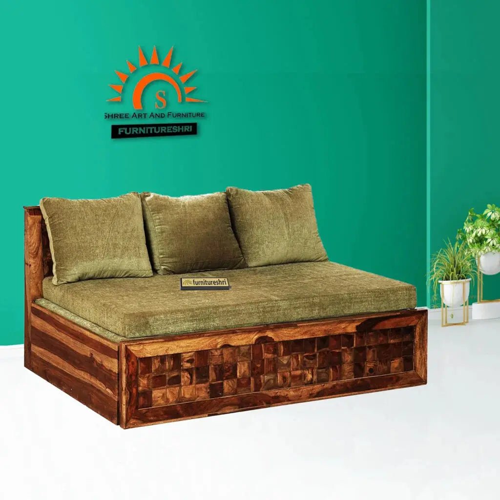KITTY SOLID WOOD SOFA CUM BED WITH STORAGESOFA CUM BEDFerrowoods
