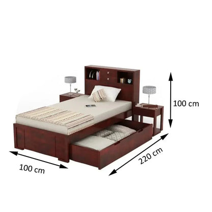Lumi Single Bed With Storage box headboard headboard with storage - Ferrowoods