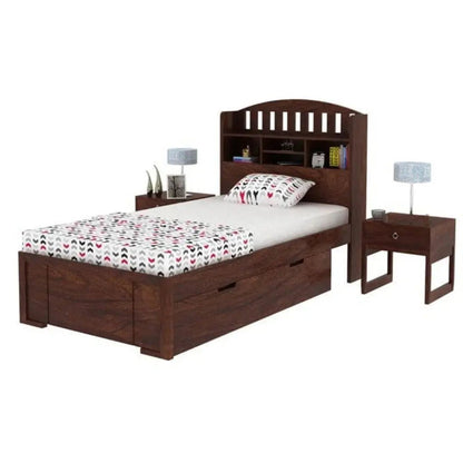 Lun Single Bed With Storage box headboardFerrowoods