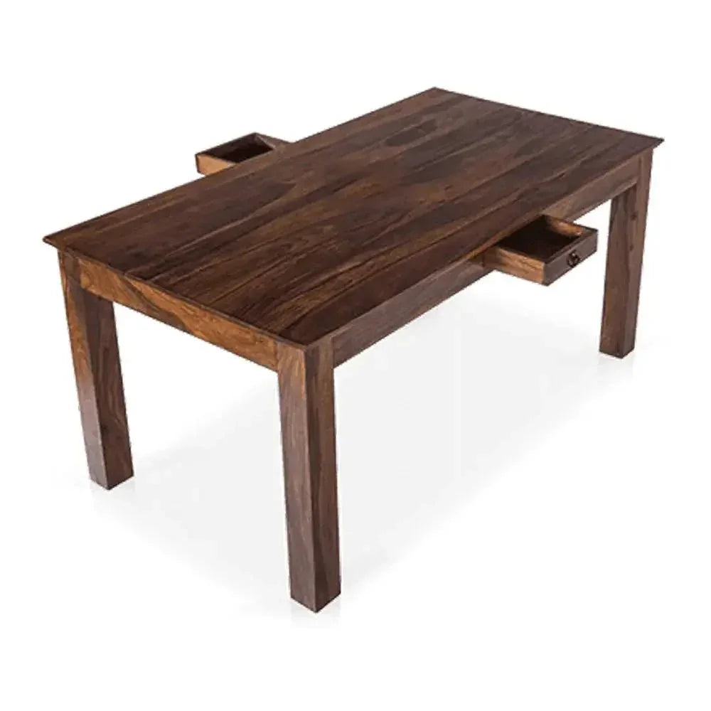 MOJO SOLID WOOD 6 SEATER DINING TABLE IN WALNUT FINISH - Ferrowoods
