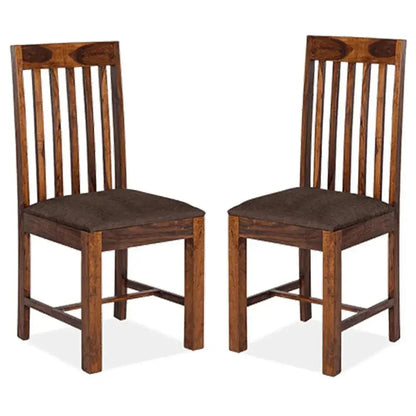 MOJO SOLID WOOD CHAIRS SET OF 2 IN WALNUT FINISH - Ferrowoods
