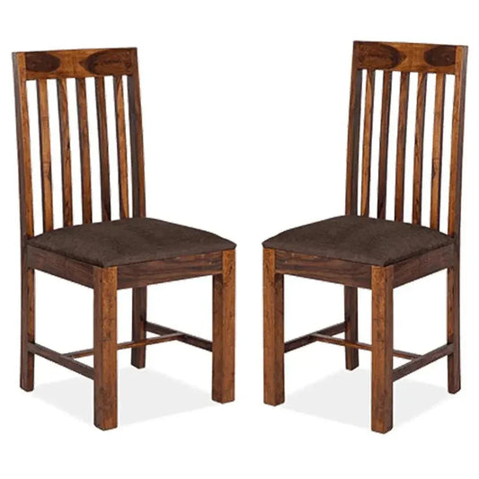 MOJO SOLID WOOD CHAIRS SET OF 2 IN WALNUT FINISH - Ferrowoods