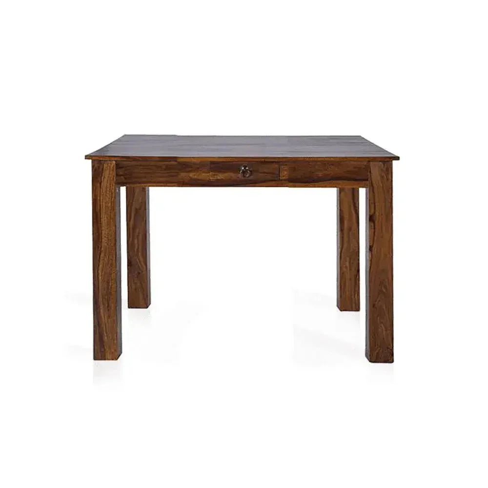 MOJOO SOLID WOOD SQUARE DINING TABLE IN WALNUT FINISH - Ferrowoods