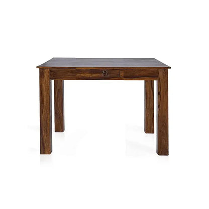 MOJOO SOLID WOOD SQUARE DINING TABLE IN WALNUT FINISH - Ferrowoods