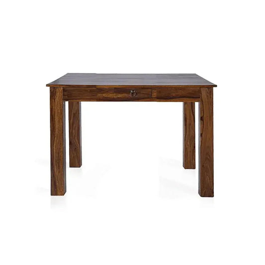 MOJOO SOLID WOOD SQUARE DINING TABLE IN WALNUT FINISH - Ferrowoods