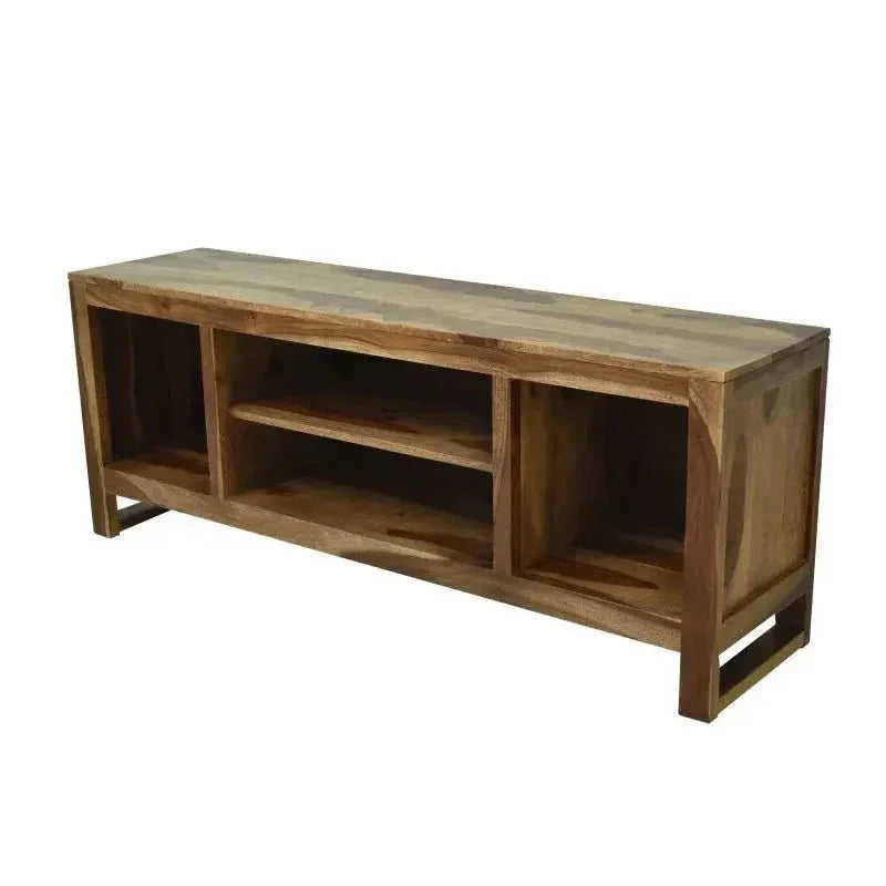 NIUEE TV UNIT SHEESHAM WOOD WALNUT FINISH - Ferrowoods