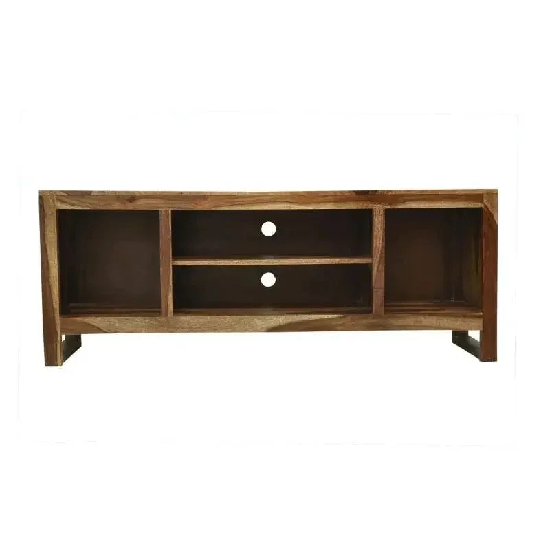 NIUEE TV UNIT SHEESHAM WOOD WALNUT FINISH - Ferrowoods
