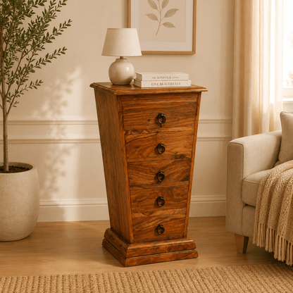 olley chest of drawer inhoney oak finish 