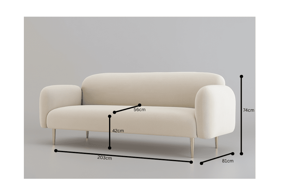 Premium Bouclé Upholstery Sofa – Modern Designer Couch for Living Room, Lounge & Office -