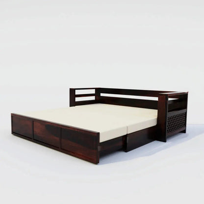 SAULI SOLID WOOD SOFA CUM BED WITH STORAGESOFA CUM BEDFerrowoods