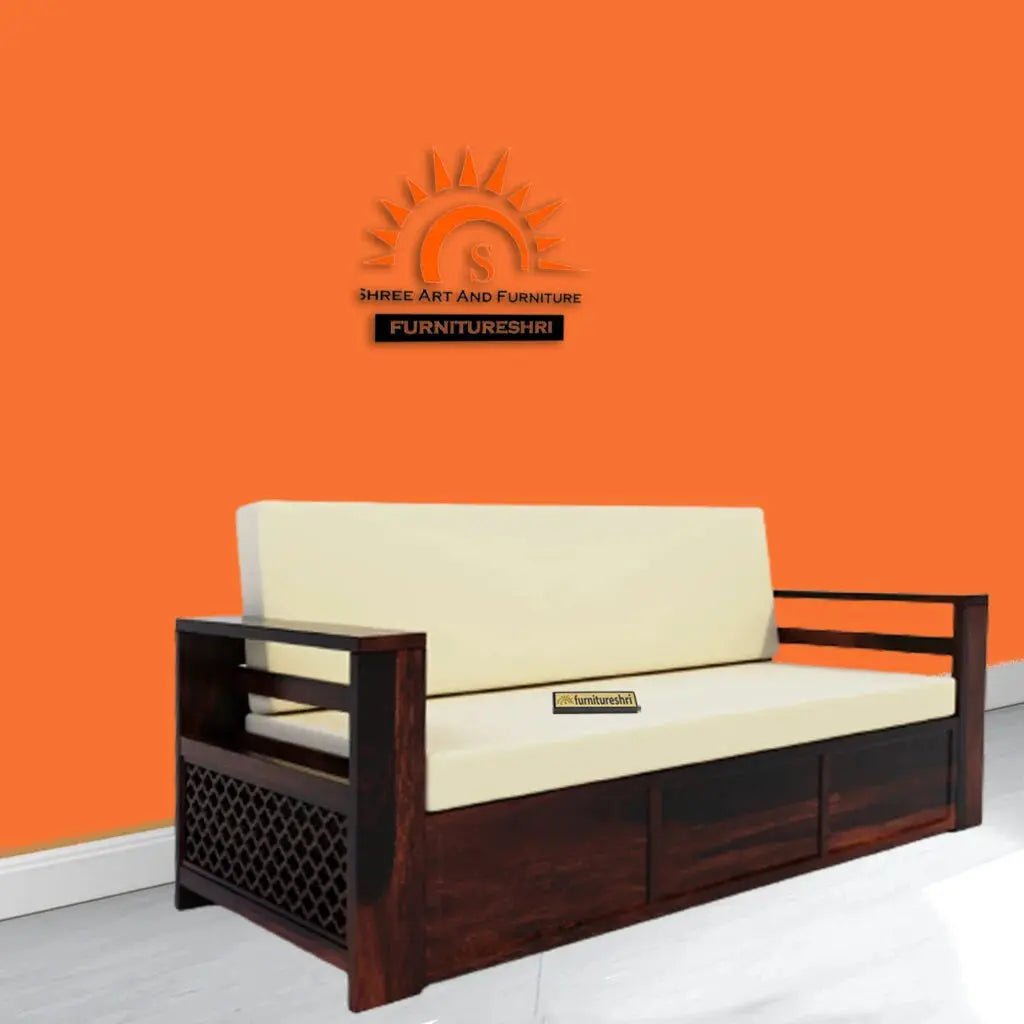 SAULI SOLID WOOD SOFA CUM BED WITH STORAGESOFA CUM BEDFerrowoods