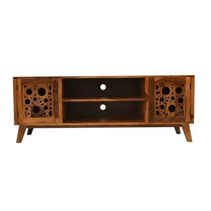 SHIRE SOLID SHEESHAM WOOD TV UNIT HONEY FINISH - Ferrowoods