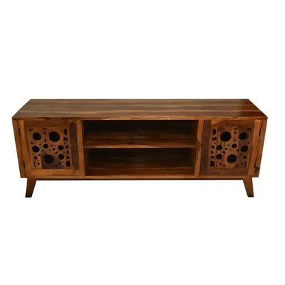 SHIRE SOLID SHEESHAM WOOD TV UNIT HONEY FINISH - Ferrowoods