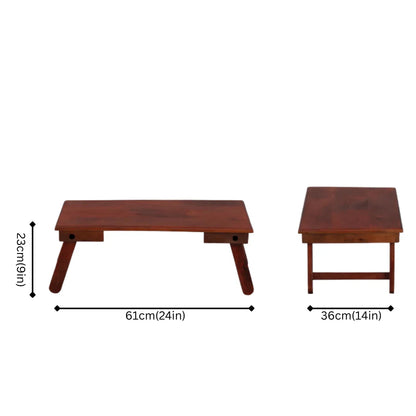Ferrowoods Solid Wood Bed Laptop Table | Foldable Wooden Breakfast Table for Bed | Portable Work Desk for Laptop, Study & Coffee | Multipurpose Bed Tray Table - Ferrowoods