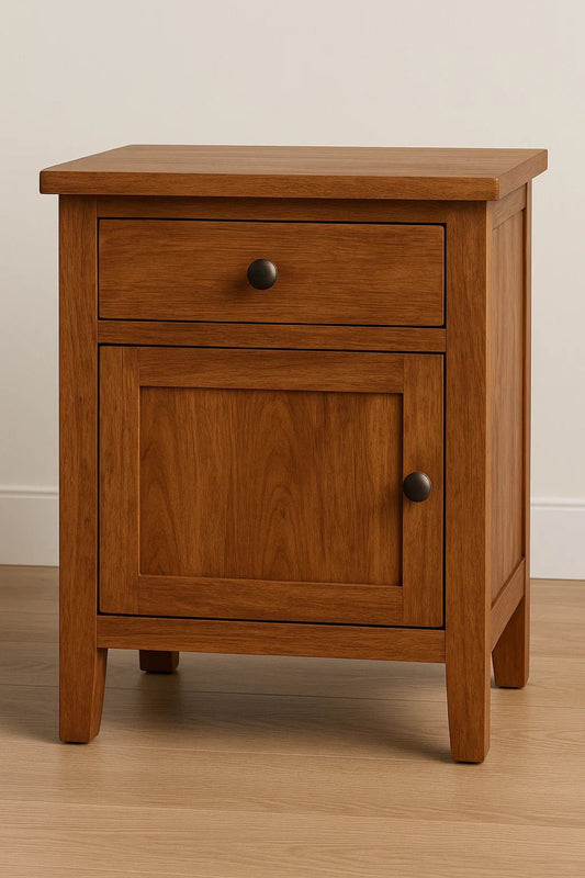 Solid Sheesham Wood Side Table with 1 Drawers & 1 door | Bedside Nightstandbed sideFerrowoods