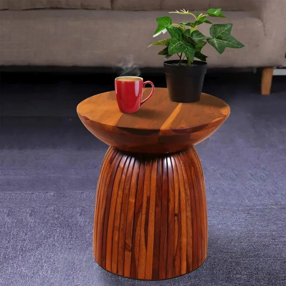 SOMY END TABLE SOLID WOOD HONEY FINISH -