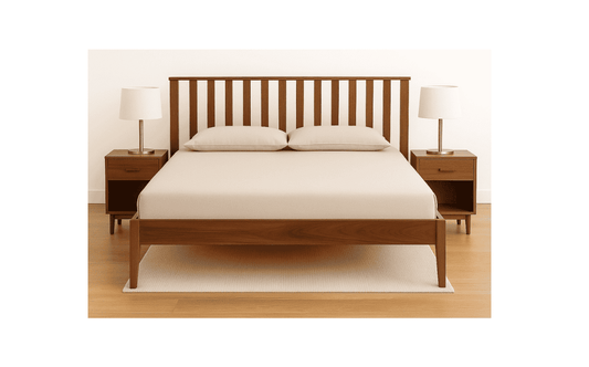 Vista solid wood King size walnut finish bedFerrowoods