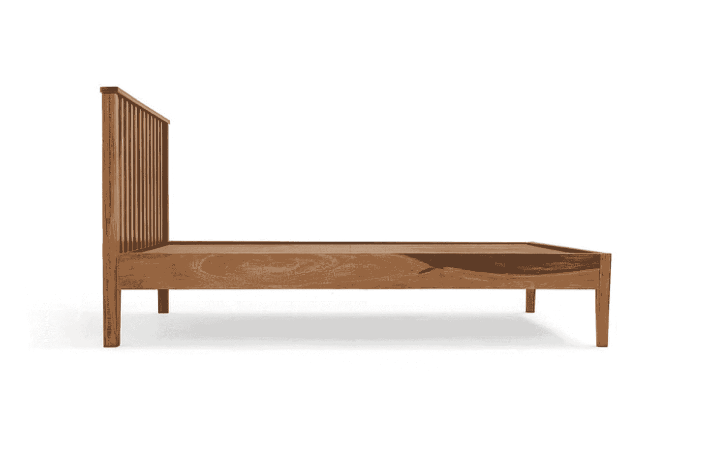 Vista solid wood queen size bed walnut finish - Ferrowoods