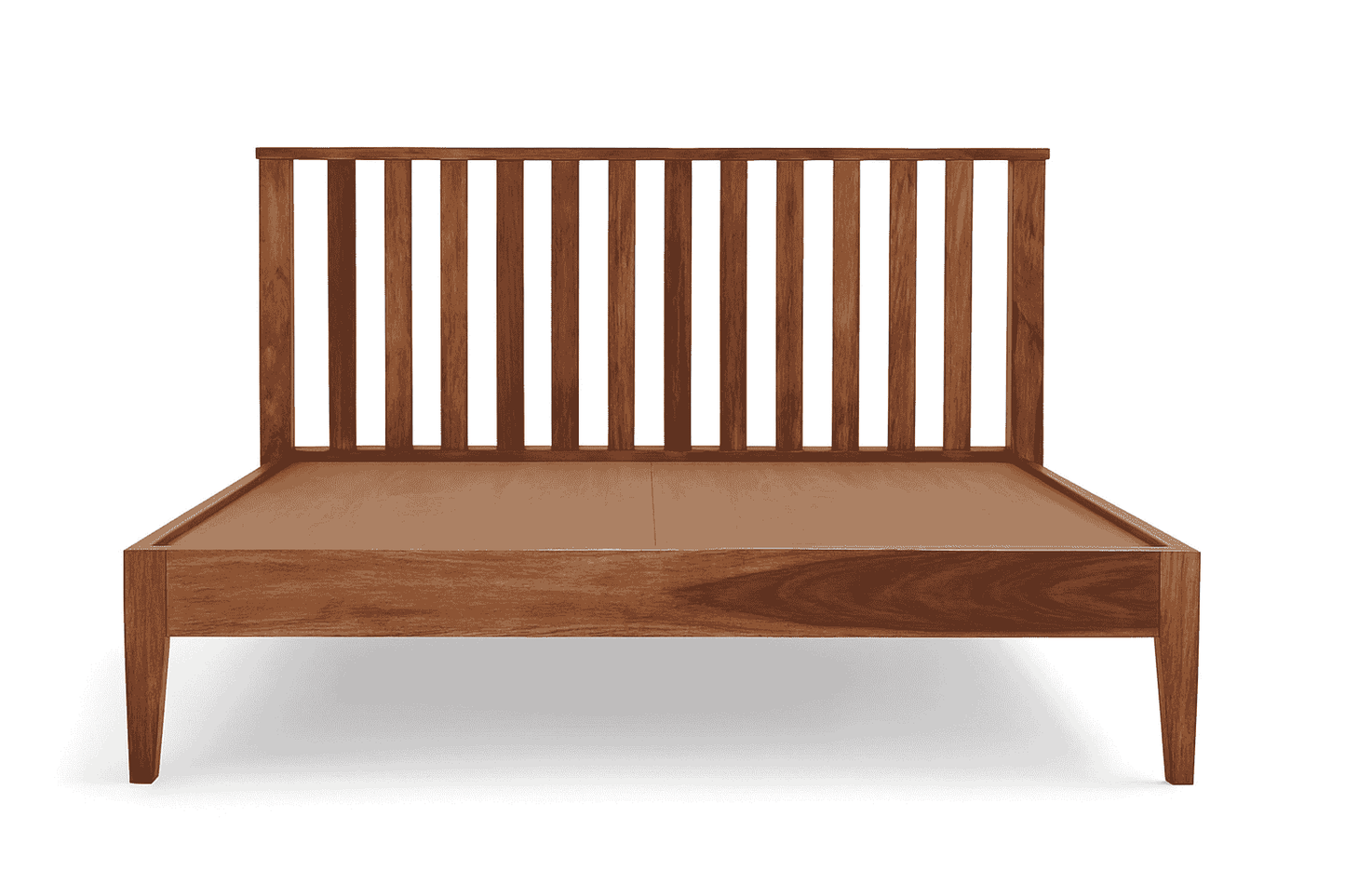 Vista solid wood queen size bed walnut finish - Ferrowoods
