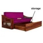 WAVE SOLID WOOD SOFA CUM BED WITH STORAGESOFA CUM BEDFerrowoods