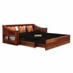 WAVE SOLID WOOD SOFA CUM BED WITH STORAGESOFA CUM BEDFerrowoods