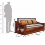 WAVE SOLID WOOD SOFA CUM BED WITH STORAGESOFA CUM BEDFerrowoods