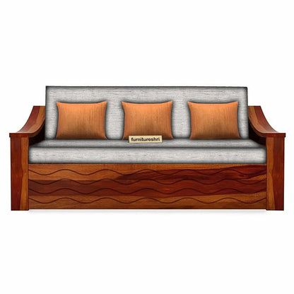 WAVE SOLID WOOD SOFA CUM BED WITH STORAGESOFA CUM BEDFerrowoods