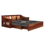 WAVE SOLID WOOD SOFA CUM BED WITH STORAGESOFA CUM BEDFerrowoods