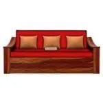WAVE SOLID WOOD SOFA CUM BED WITH STORAGESOFA CUM BEDFerrowoods