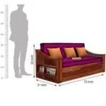 WAVE SOLID WOOD SOFA CUM BED WITH STORAGESOFA CUM BEDFerrowoods