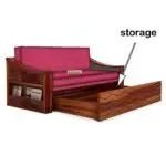 WAVE SOLID WOOD SOFA CUM BED WITH STORAGESOFA CUM BEDFerrowoods