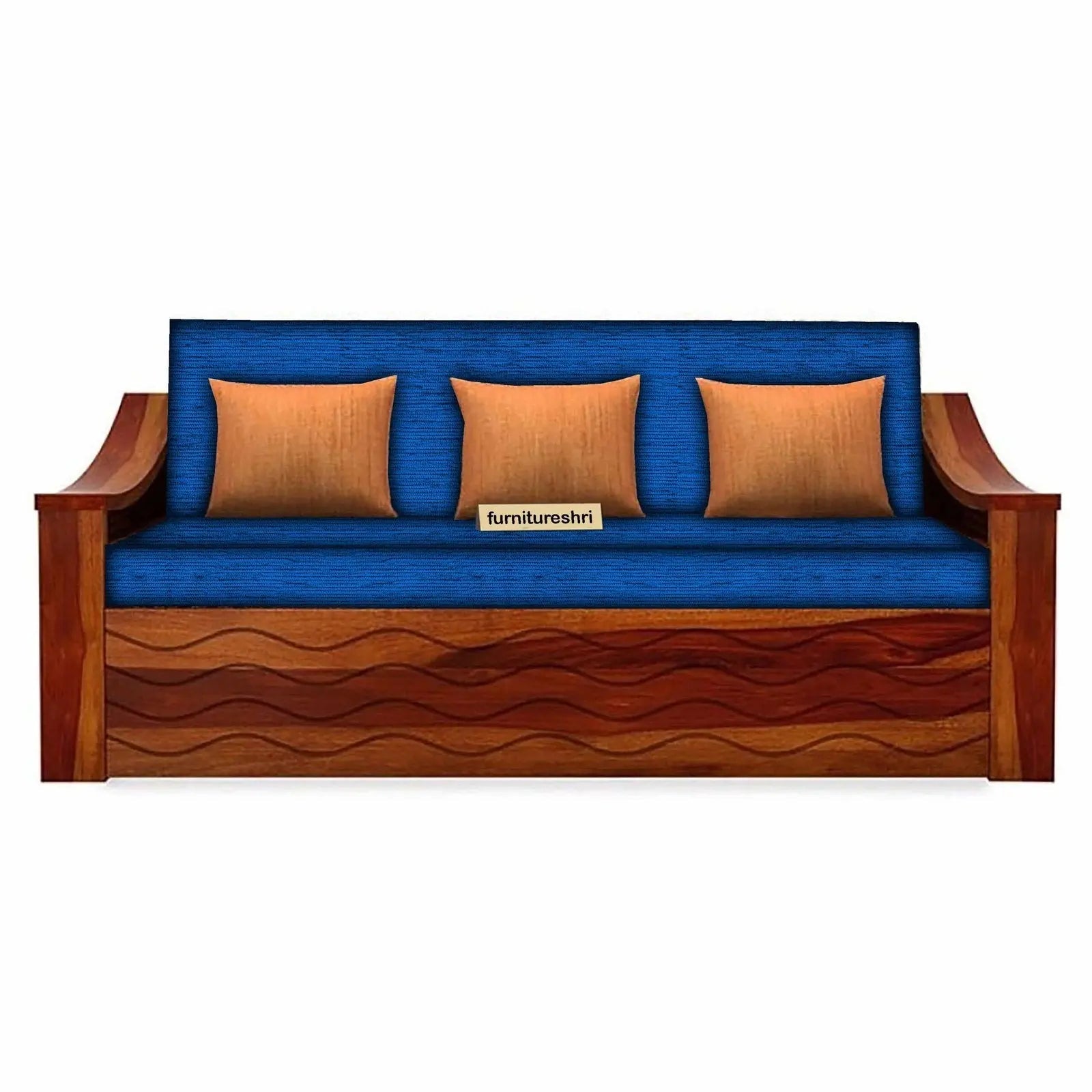 WAVE SOLID WOOD SOFA CUM BED WITH STORAGESOFA CUM BEDFerrowoods