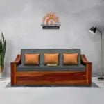 WAVE SOLID WOOD SOFA CUM BED WITH STORAGESOFA CUM BEDFerrowoods