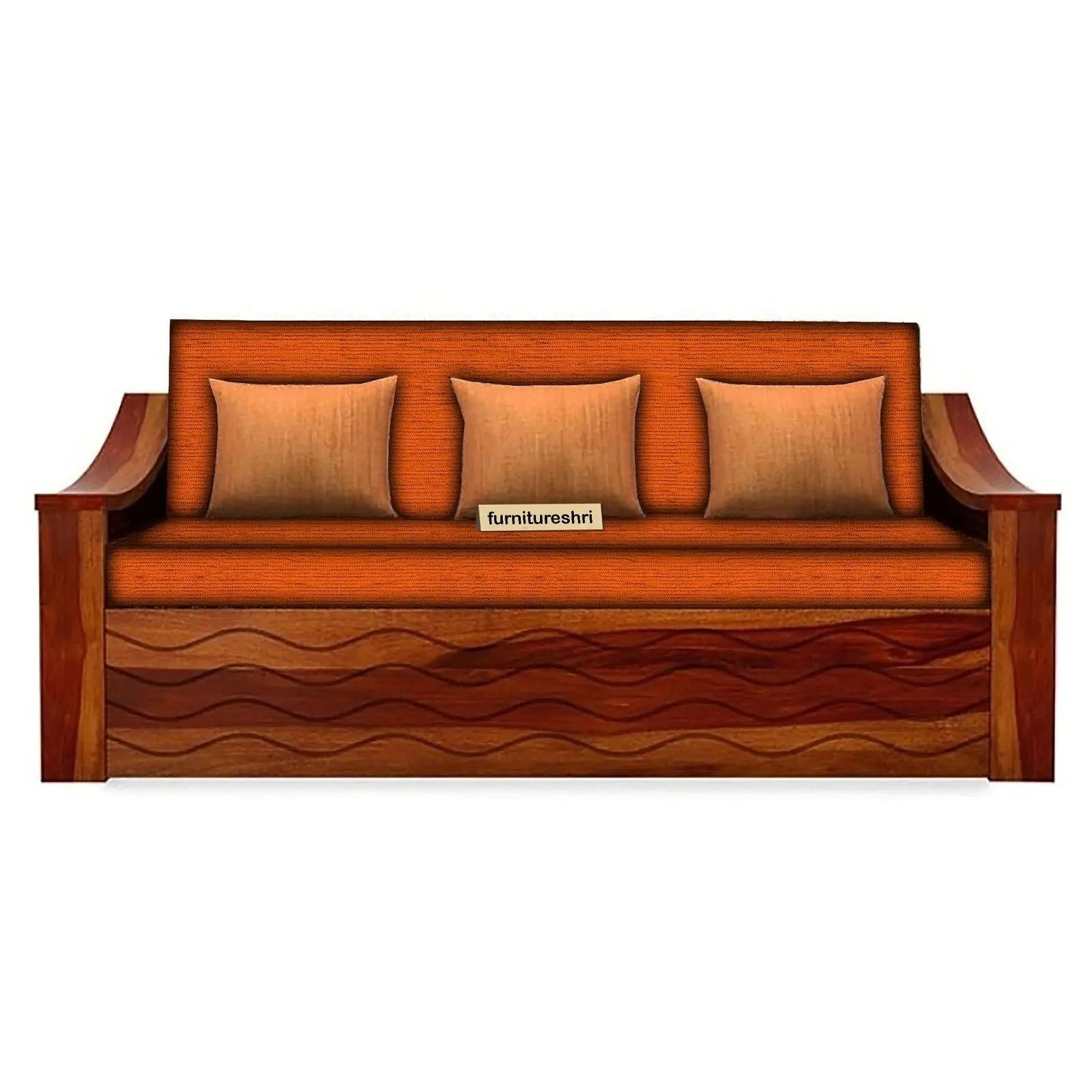 WAVE SOLID WOOD SOFA CUM BED WITH STORAGESOFA CUM BEDFerrowoods